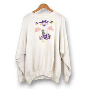 Vintage Sun Sportswear Women's‎ Angel Bunny Star Handmade Sweatshirt 2X